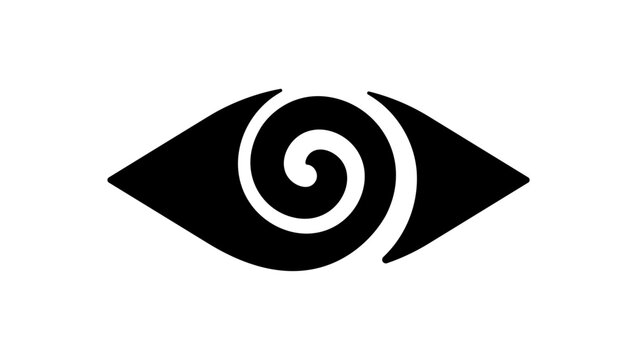 Spiral Eye logo, black isolated silhouette