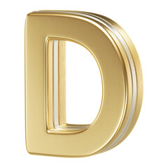 3D Golden Font Letter D