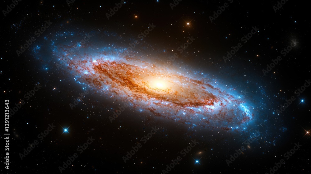 Poster exploring the splendor of a spiral galaxy outer space astronomy image cosmic environment deep space 