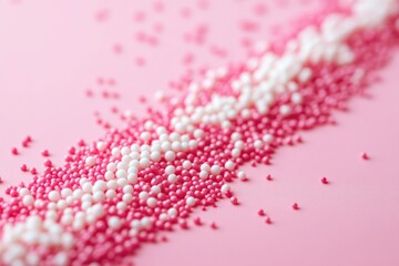 Heart-Shaped Candy with Colorful Sprinkles Framing a Sweet Valentine's Day Treat