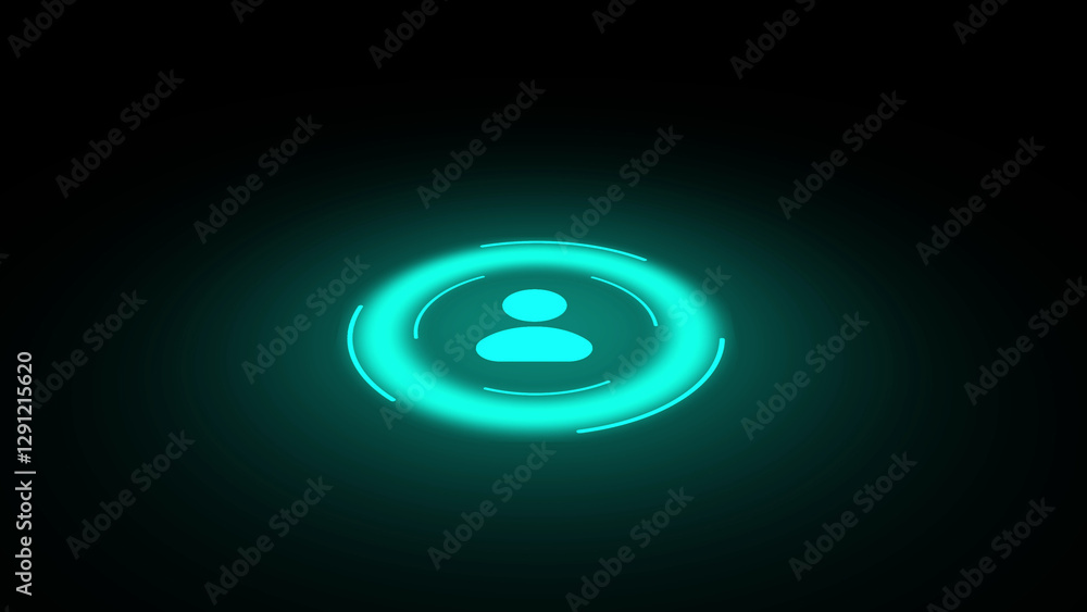 Poster profile with check mark icon. user account accepted symbol.