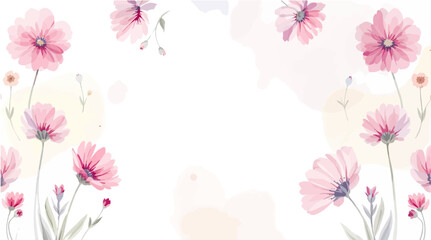 Floral seamless pattern with pink and purple flowers. Elegant and delicate floral design.
