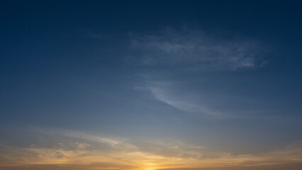 Background of blue sky with cloud, Dramatic sunrise