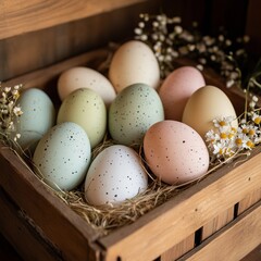 Easter eggs in a basket