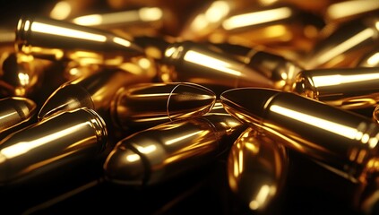 Naklejka premium Golden Bullets Close Up