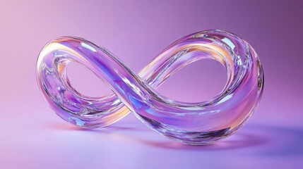 glass infinity symbol abstract purple background