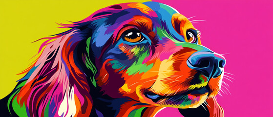 Gordon Setter Dog with Colorful Abstract Coat Design Vibrant Patterns and Artistic Flair Showcasing the Unique Beauty and Charm of This Beloved Canine Breed in a Stunning Visual Display