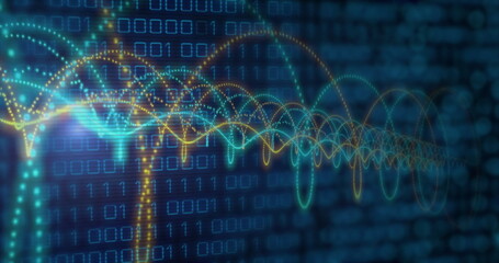 Image of network of connections over binary coding