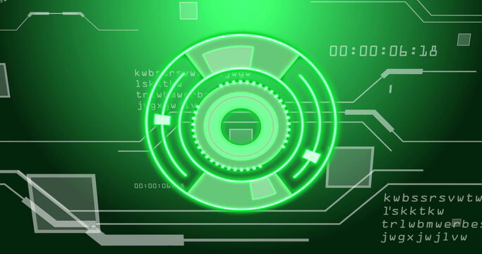 Image of network of connections over scope scanning and data processing