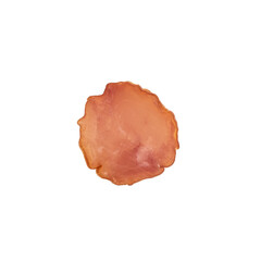 Slice  of a dry meat snack isolated on a white background