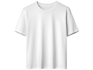 A casual white T-shirt mockup displayed flat on a seamless white background, ready for branding or design purposes