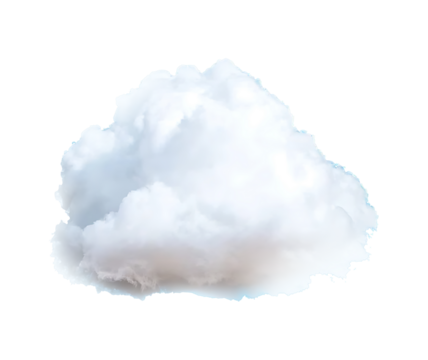 A crisp midday sky with a singular fluffy cloud floating in the bright, endless expanse of blue