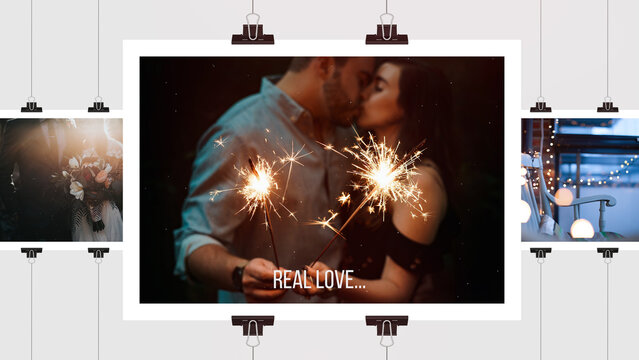 Multiframe Wedding Gallery Romantic Slideshow Template contains 27 editable text layers and 33 image placeholders. Available in 4K.	