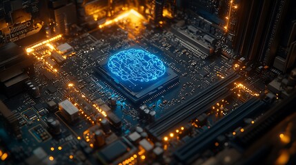 Abstract computer brain chip technology