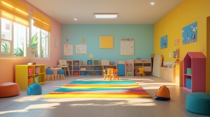 colorful and playful preschool classroom interior design