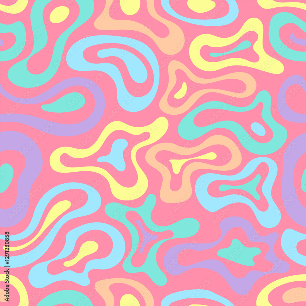 Poster pastel fluid shapes seamless pattern. abstract vector background