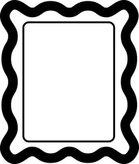 Rectangular frame with wavy edge.
Flat stock vector.
Transparent background.
