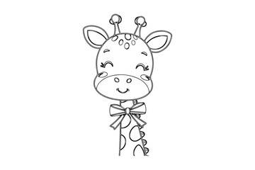 Cute Adorable Baby Giraffe Illustration vector