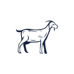 simple line goat logo template