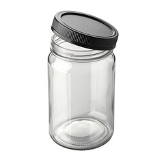 empty glass jar isolated