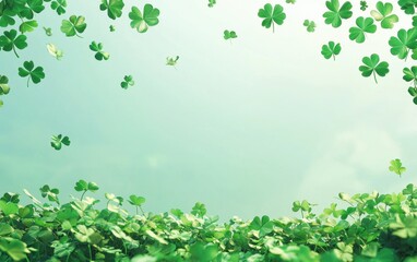 Saint Patrick Day Sky 3d background minimalistic mockup with space for text