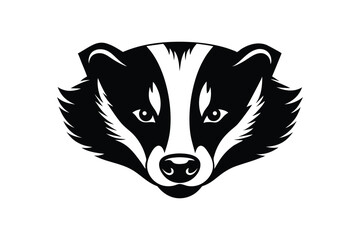 Badger Head Silhouette Wildlife Animal Vector Design