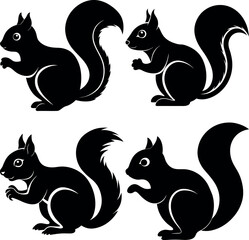 Obraz premium Squirrel Silhouette Vector Art Stylish & Professional Design.