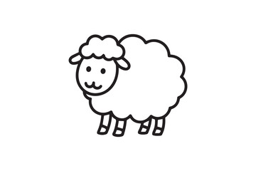 Cute Cartoon Lamb with Blushy Cheeks vector