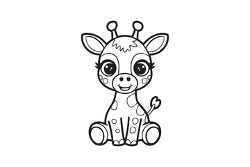 Cute Adorable Baby Giraffe Illustration vector