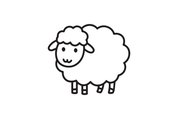 Cute Cartoon Lamb with Blushy Cheeks vector