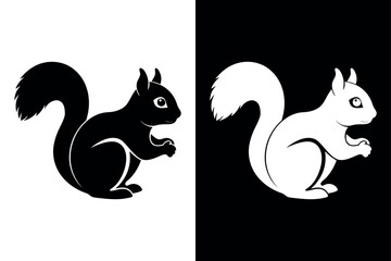 Squirrel Logo Silhouette Vector Ideal for Nature & Wildlife Themes.