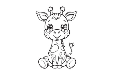 Cute Adorable Baby Giraffe Illustration vector