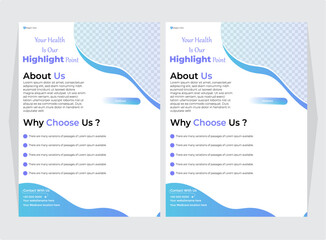 layout Creative Medical Flyer Blue color combination