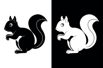 Squirrel Logo Silhouette Vector Ideal for Nature & Wildlife Themes.
