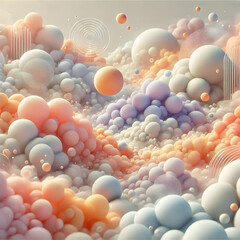 Transform Your Space with 3D Digital Wallpaper: Hazy Pastel Dreamscapes for a Soothing Retreat