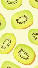 Fototapeta premium A Delicate Display of Kiwi Slices: A Visual Feast