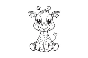 Cute Adorable Baby Giraffe Illustration vector