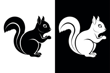 Squirrel Logo Silhouette Vector Ideal for Nature & Wildlife Themes.