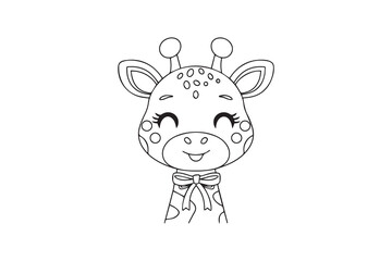 Cute Adorable Baby Giraffe Illustration vector