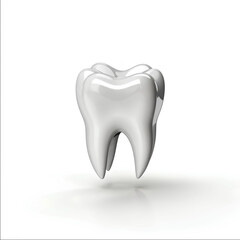 healthy beautiful tooth on white background.