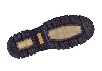 Shoe sole isolated on transparent layered background.