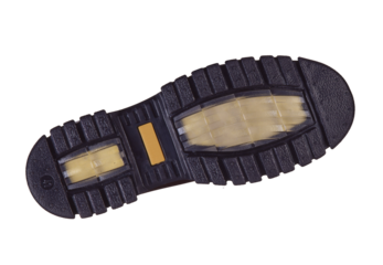 Shoe sole isolated on transparent layered background.