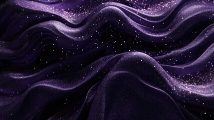 Obraz premium Ethereal Waves of Sparkling Purple Sand Dunes Under a Starry Night Sky