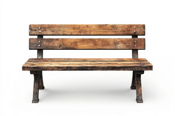 Rustic wooden bench with a weathered finish in simple design