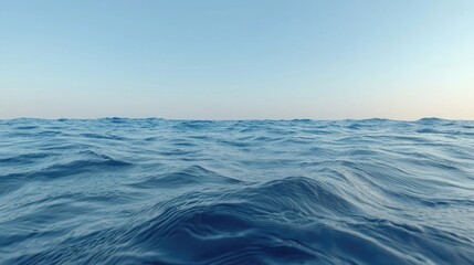 Fototapeta premium Calm ocean waves at dawn, vast expanse, inspiring serenity, for desktop background, nature wallpaper