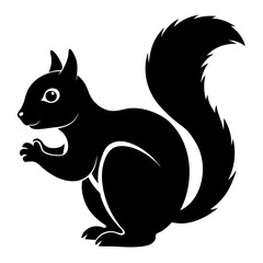Squirrel Silhouette Vector Icon High-Quality Design on White Background.
