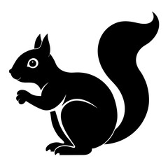 Squirrel Silhouette Vector Icon High-Quality Design on White Background.