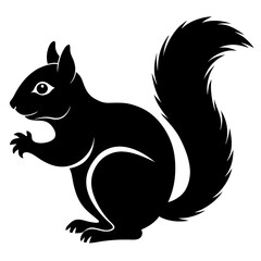 Squirrel Silhouette Vector Icon High-Quality Design on White Background.