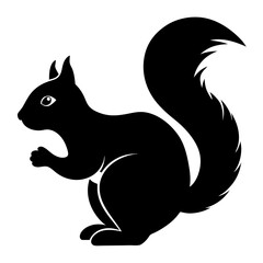 Squirrel Silhouette Vector Icon High-Quality Design on White Background.