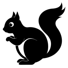 Squirrel Silhouette Vector Icon High-Quality Design on White Background.